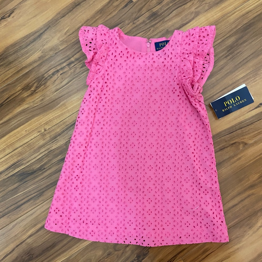 NWT Ralph Lauren Polo Toddler Girls Dress in Pink Size 2T - Picture 2 of 7